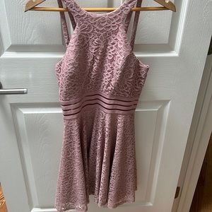 pink floral print mini dress